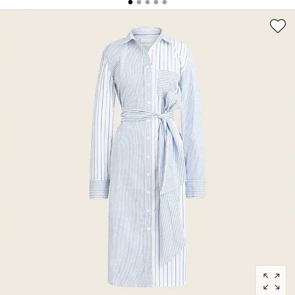 Jcrew button down dress with tie with pockets!